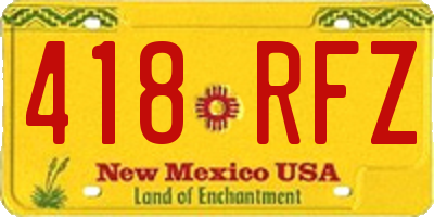 NM license plate 418RFZ