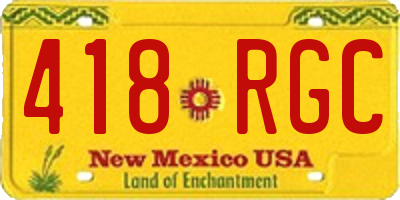 NM license plate 418RGC