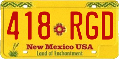 NM license plate 418RGD