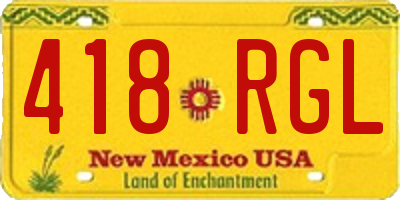 NM license plate 418RGL