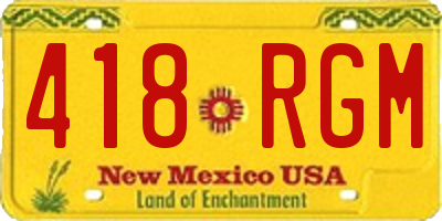NM license plate 418RGM