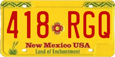 NM license plate 418RGQ