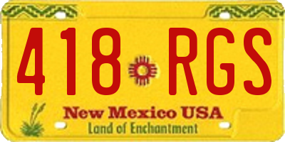 NM license plate 418RGS