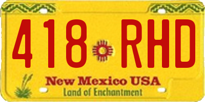 NM license plate 418RHD