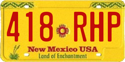 NM license plate 418RHP