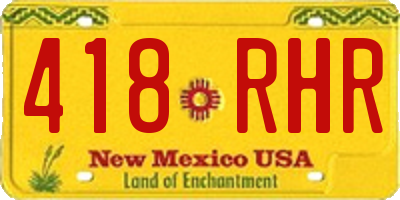 NM license plate 418RHR