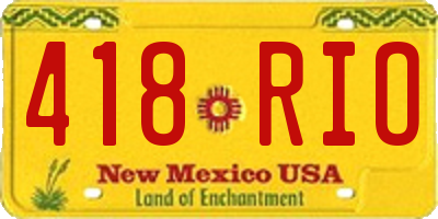 NM license plate 418RIO
