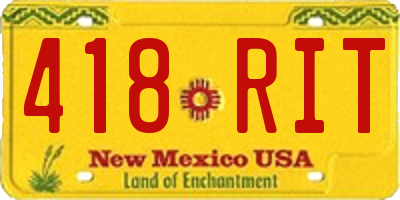 NM license plate 418RIT