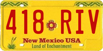 NM license plate 418RIV