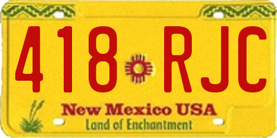 NM license plate 418RJC