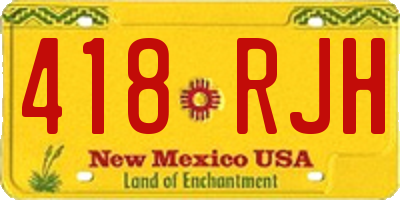 NM license plate 418RJH