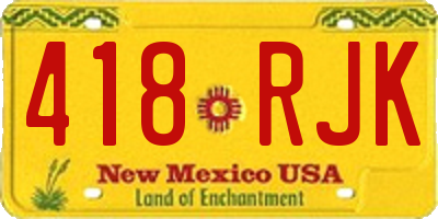 NM license plate 418RJK