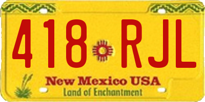 NM license plate 418RJL