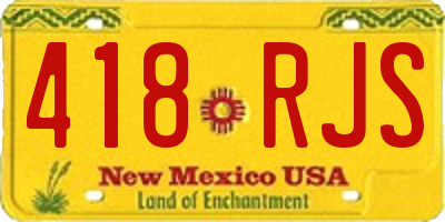 NM license plate 418RJS