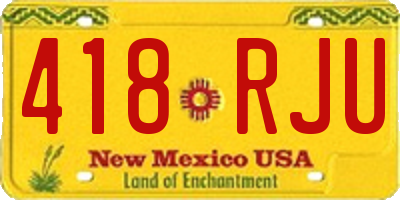 NM license plate 418RJU
