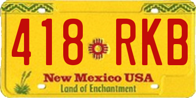 NM license plate 418RKB