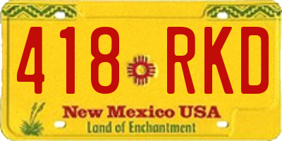 NM license plate 418RKD