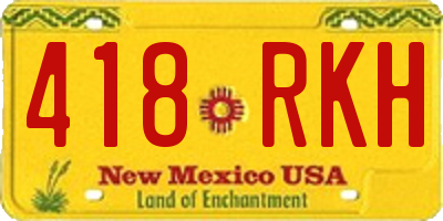 NM license plate 418RKH