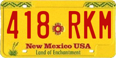 NM license plate 418RKM