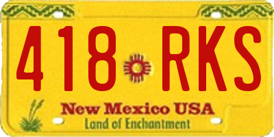 NM license plate 418RKS