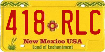NM license plate 418RLC
