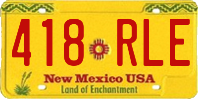 NM license plate 418RLE