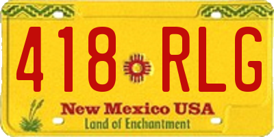 NM license plate 418RLG