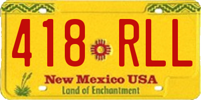 NM license plate 418RLL