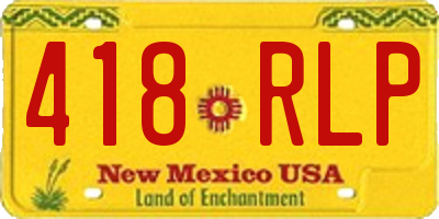 NM license plate 418RLP