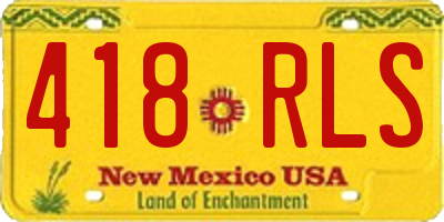 NM license plate 418RLS