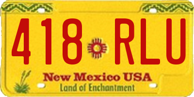 NM license plate 418RLU