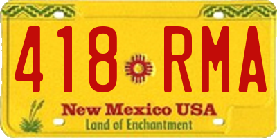 NM license plate 418RMA