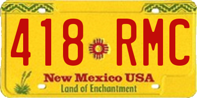 NM license plate 418RMC