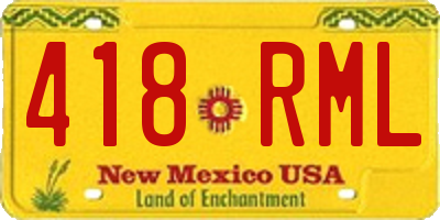 NM license plate 418RML