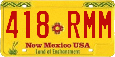 NM license plate 418RMM