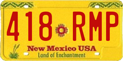 NM license plate 418RMP