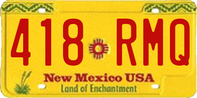 NM license plate 418RMQ