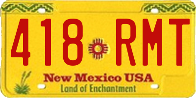 NM license plate 418RMT