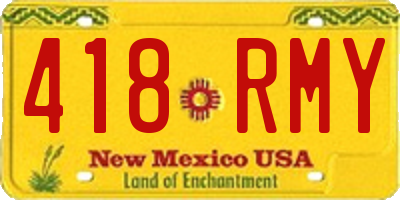 NM license plate 418RMY