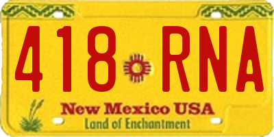 NM license plate 418RNA