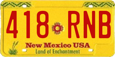 NM license plate 418RNB