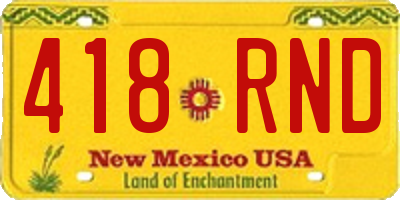 NM license plate 418RND