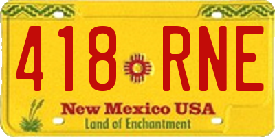 NM license plate 418RNE