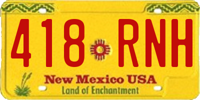 NM license plate 418RNH