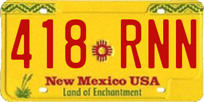 NM license plate 418RNN