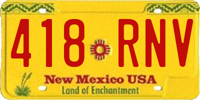 NM license plate 418RNV