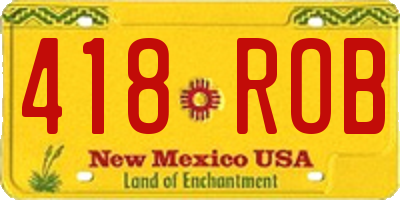 NM license plate 418ROB