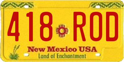 NM license plate 418ROD
