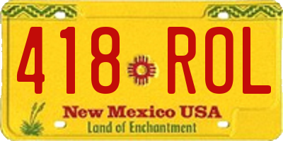 NM license plate 418ROL