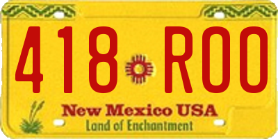 NM license plate 418ROO